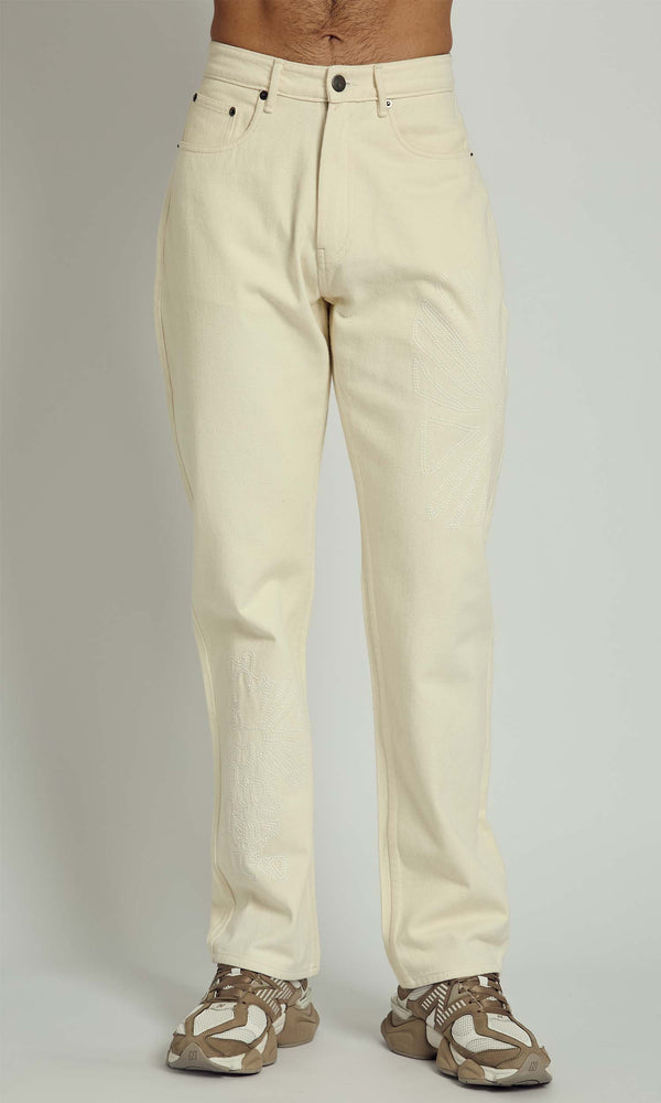 native youth HERBERS EMBROIDERY DENIM TROUSER