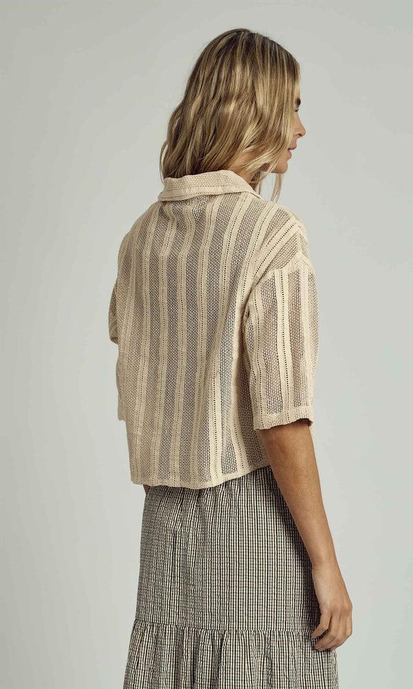 Native Youth HOLLAND CROCHET CROPPED SHIRT