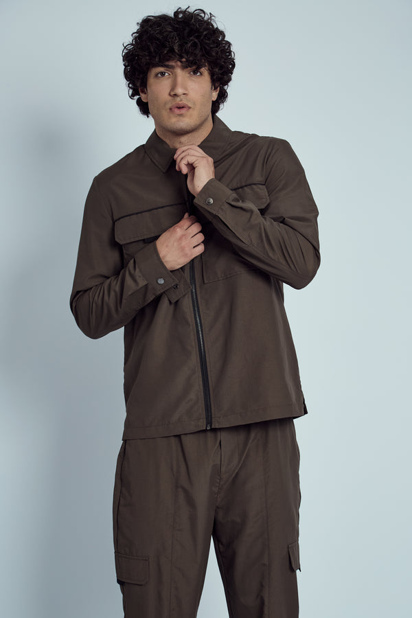native youth HUGO RIPSTOP ZIP THROUGH OVERSHIRT
