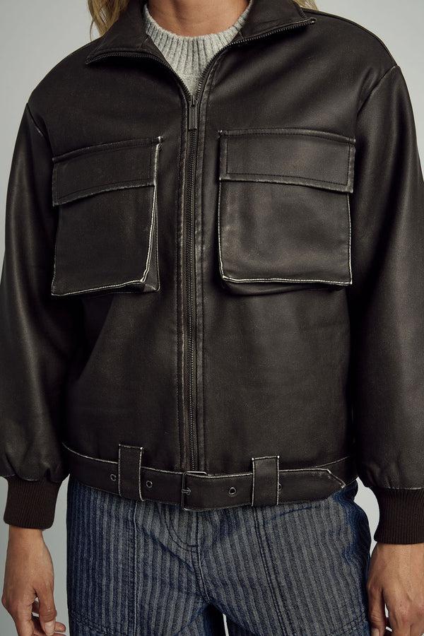 Native Youth ISLA WASHED PU BOMBER