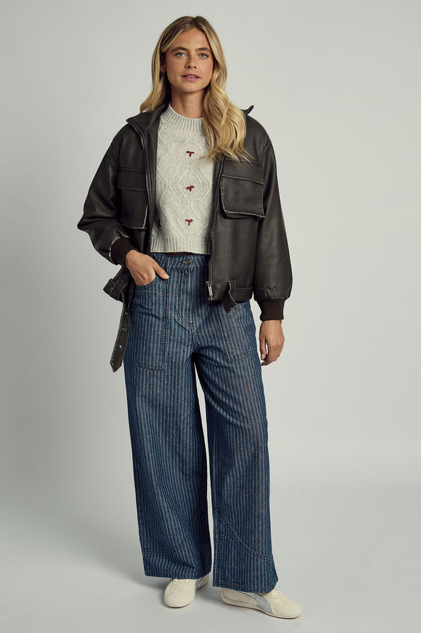 Native Youth ISLA WASHED PU BOMBER