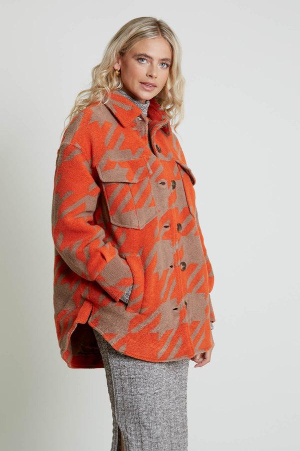 Native Youth JERROD JACQUARD HOUNDSTOOTH SHACKET