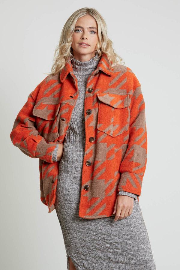 native youth JERROD JACQUARD HOUNDSTOOTH SHACKET