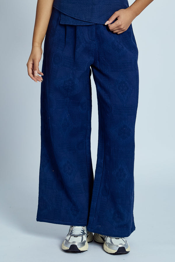 Native Youth KATALINA TEXTURED WIDE LEG TROUSER