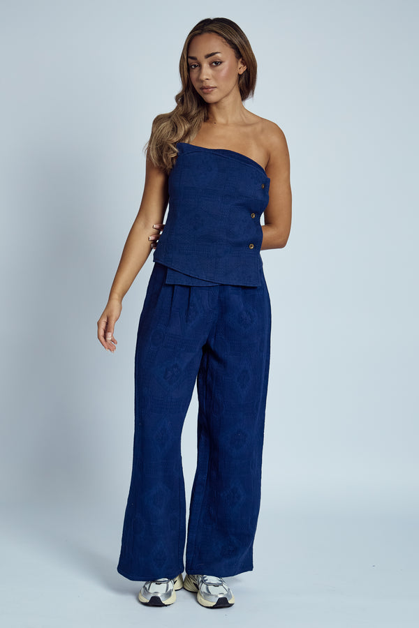 Native Youth KATALINA TEXTURED WIDE LEG TROUSER