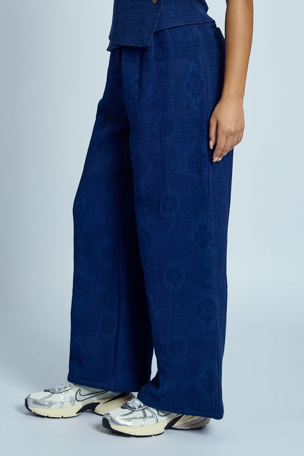 Native Youth KATALINA TEXTURED WIDE LEG TROUSER