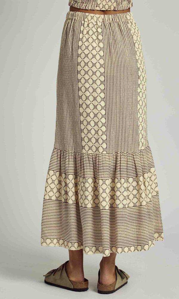 Native Youth KINSLEY JACQUARD TIERRED MIDI SKIRT