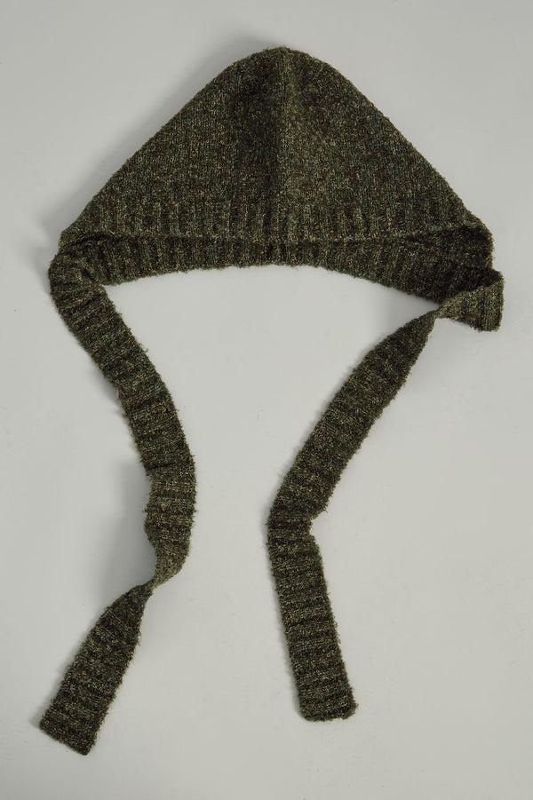 Native Youth KNITTED BONNET HAT IN GREEN