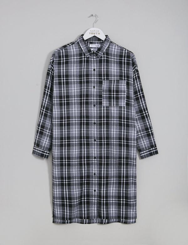 native youth Longline Dipped Hem Shirt Dress
