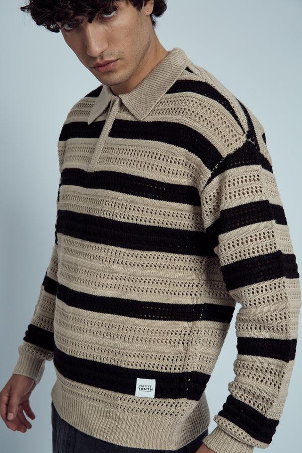 native youth MEADE KNITTED STRIPE JUMPER