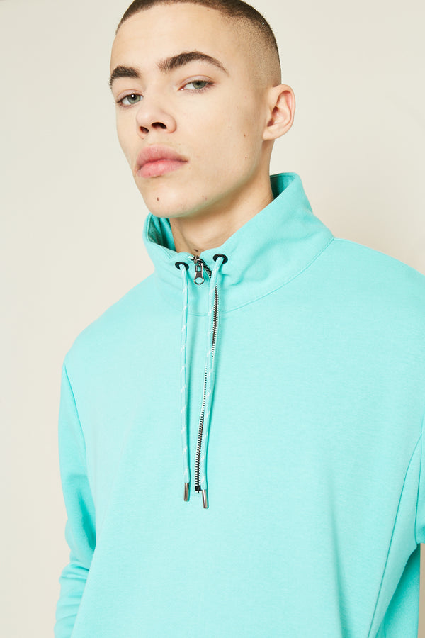 Native Youth MONSANTO 1/2 ZIP SWEATER - TURQUOISE