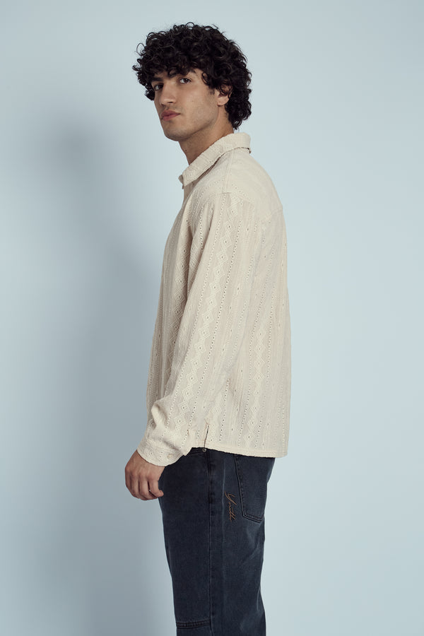 Native Youth MORALES JACQUARD DIAMOND STRIPE SHIRT
