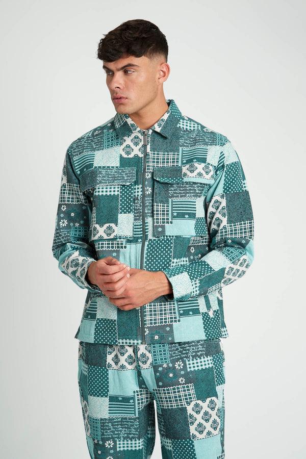 Native Youth MUNRO PATCHWORK JACQUARD OVERSHIRT