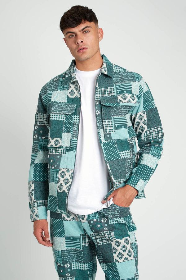 Native Youth MUNRO PATCHWORK JACQUARD OVERSHIRT