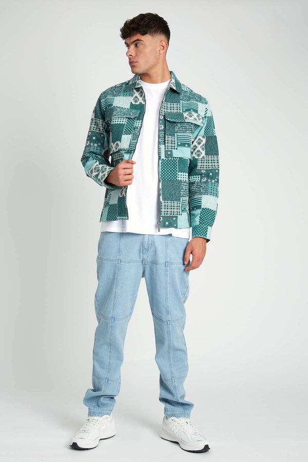 native youth MUNRO PATCHWORK JACQUARD OVERSHIRT