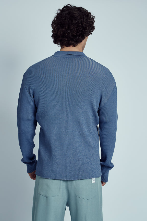 Native Youth NABLE KNITTED RIB ZIP POLO TOP