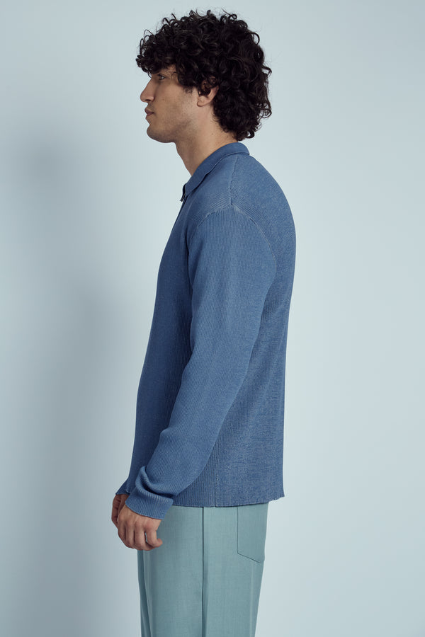 Native Youth NABLE KNITTED RIB ZIP POLO TOP