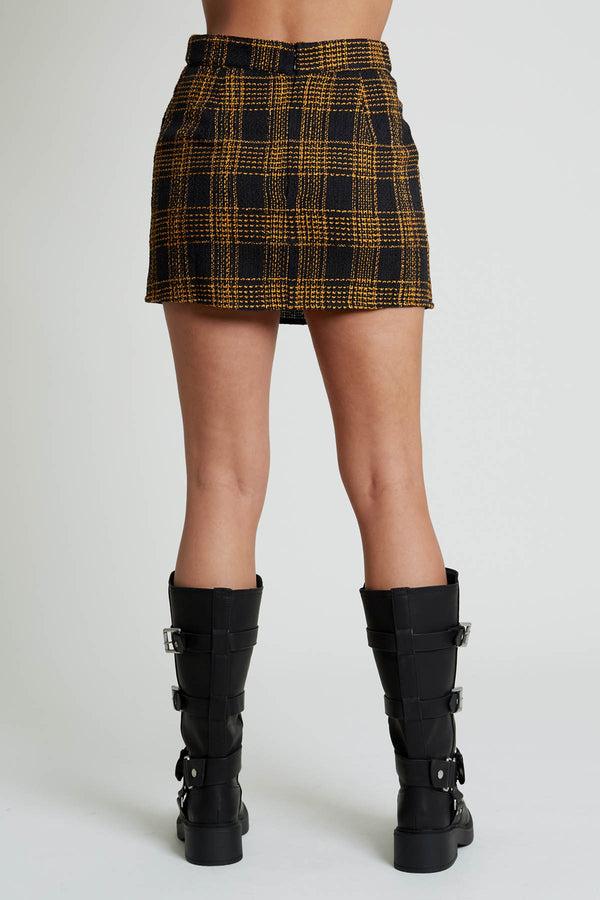 Native Youth OFI MINI SKIRT IN CHECK BOUCLE