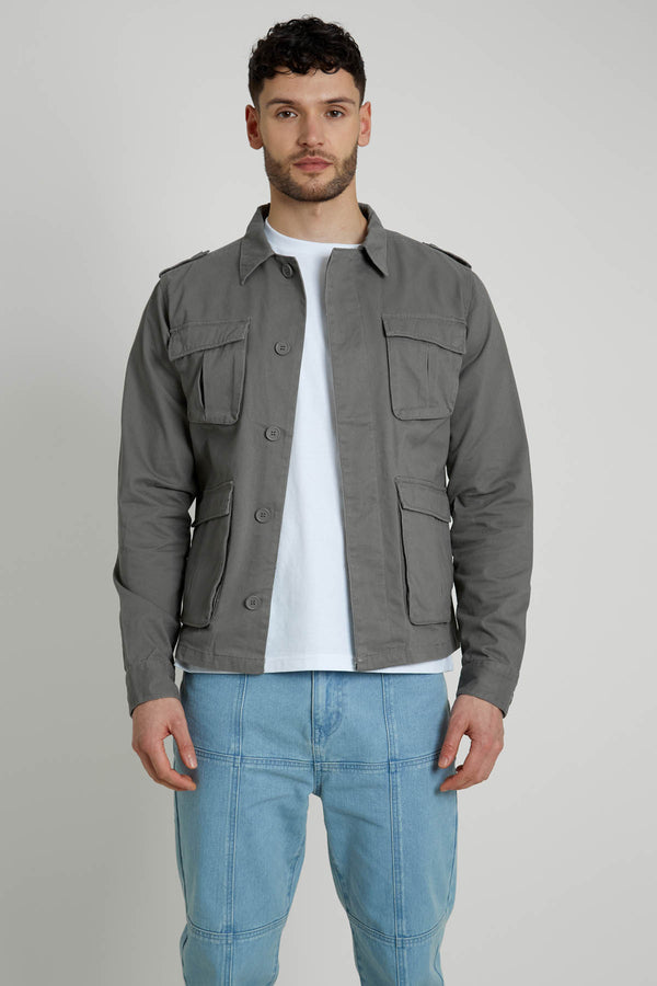 Native Youth Olive Sharrow 4-Pocket Shirt Jacket