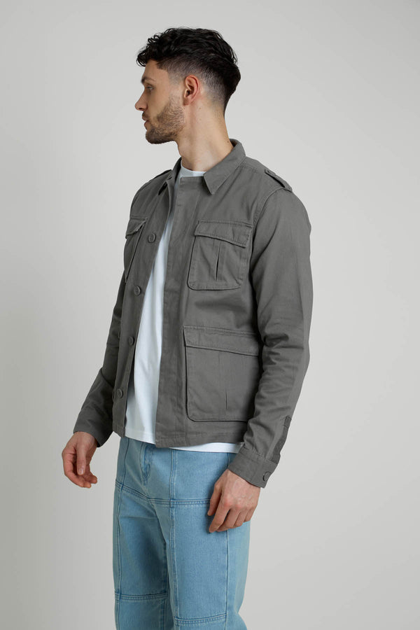 Native Youth Olive Sharrow 4-Pocket Shirt Jacket