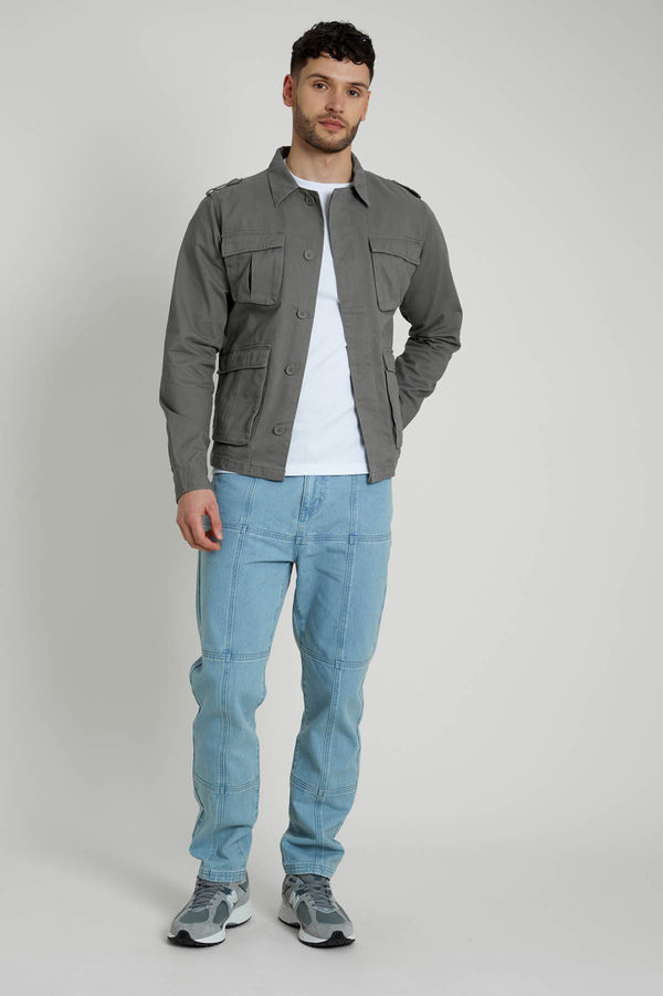 Native Youth Olive Sharrow 4-Pocket Shirt Jacket