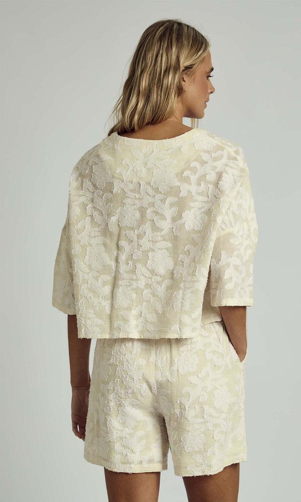 Native Youth ROUGE EMBROIDERED CROPPED BLOUSE