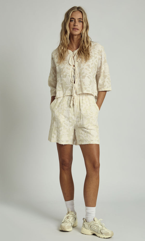 Native Youth ROUGE EMBROIDERED CROPPED BLOUSE