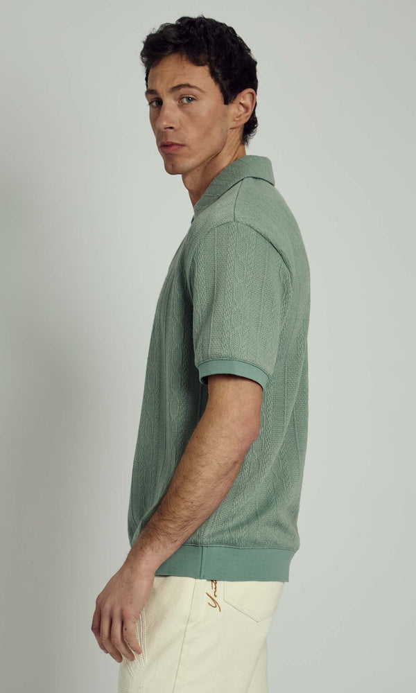 Native Youth SANCHO KNITTED NOTCH NECK POLO