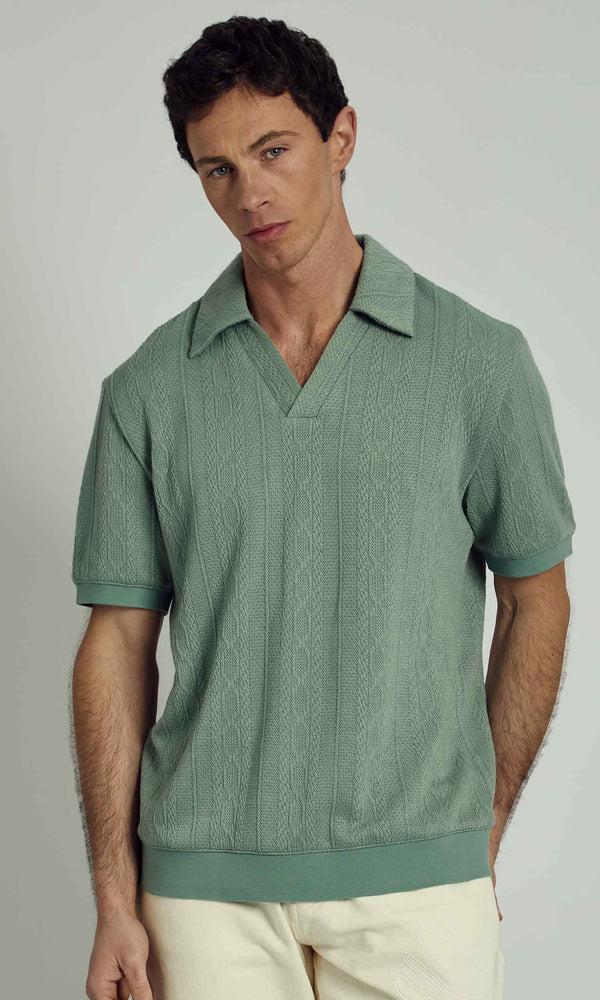 native youth SANCHO KNITTED NOTCH NECK POLO