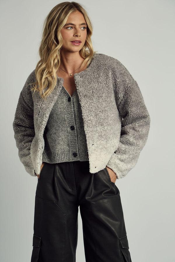 native youth SEARS OMBRE BORG CROPPED JACKET