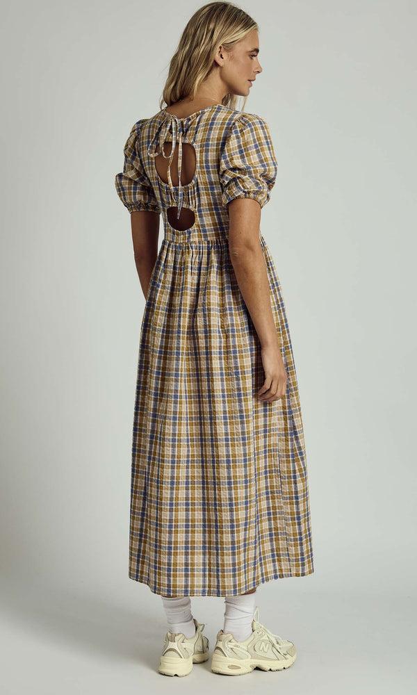 Native Youth SEVYN TEXTURED CHECK MIDI DRESS
