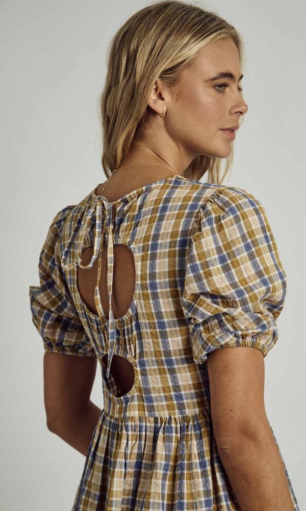 Native Youth SEVYN TEXTURED CHECK MIDI DRESS