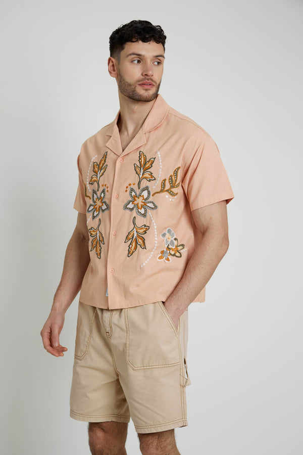 native youth TINEZ LINEN MIX SHIRT WITH EMBROIDERY