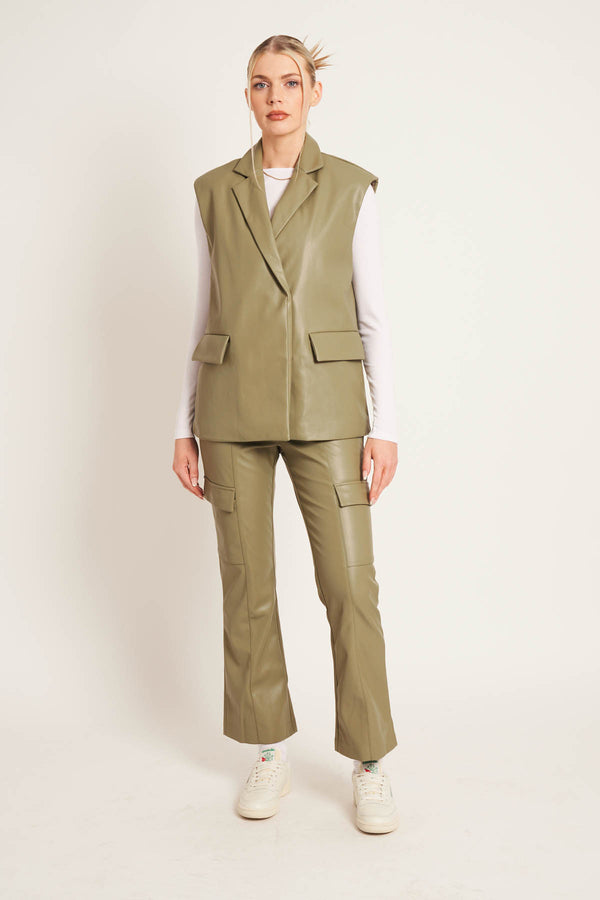 Native Youth XANTHE SLEEVELESS BLAZER - OLIVE