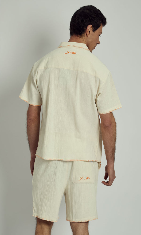 Native Youth OAKLEY BOXY SHIRT WITH EMBROIDERY IN CREAM