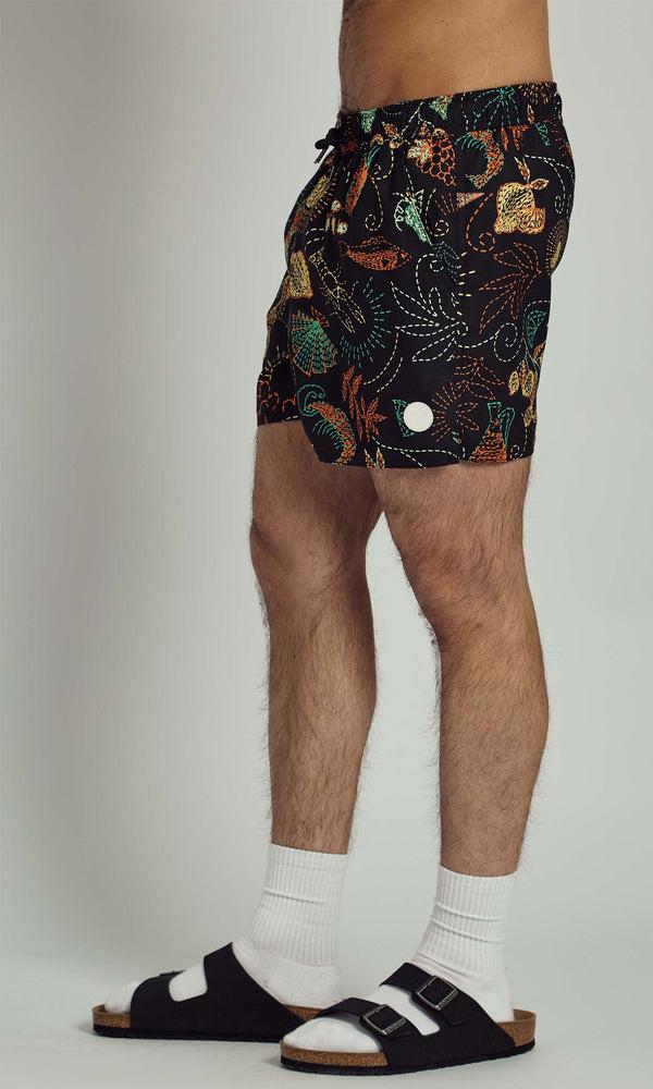 Native Youth PATCHWORK SOLSTITCHERY PRINTED SWIM SHORT