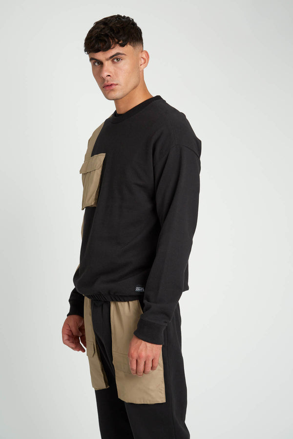 Native Youth PLATT RELAXED FIT SWEATSHIRT WITH NYLON POCKET