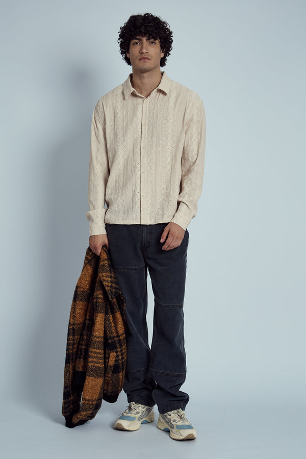 Native Youth RAMOS BOUCLÉ CHECK COLLARED COACH JACKET