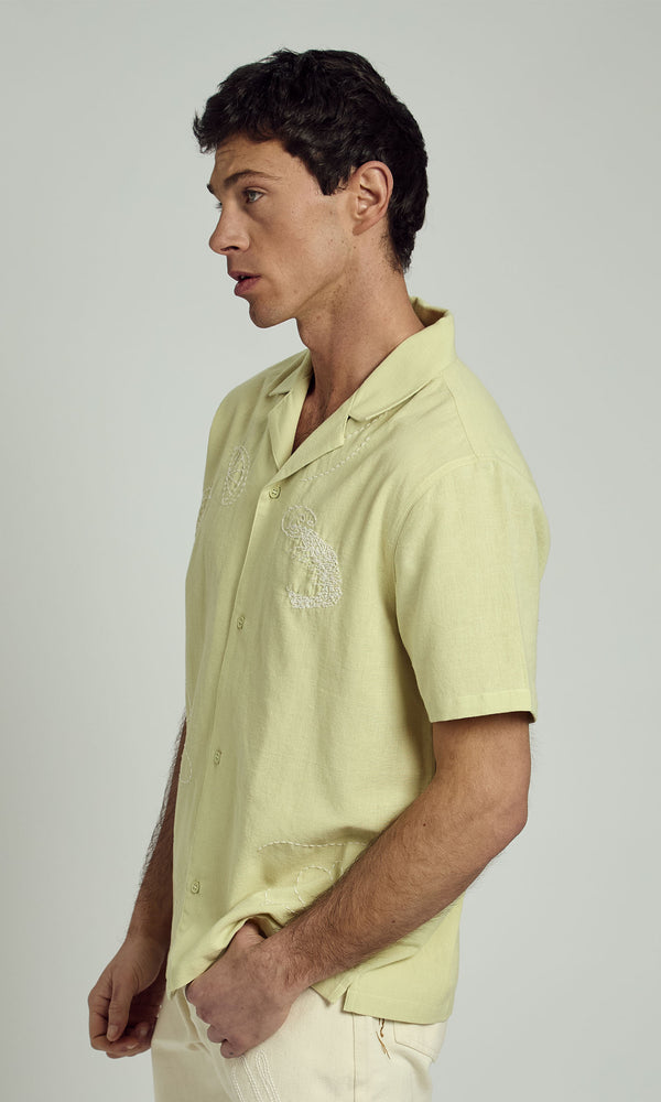Native Youth RHODES REVERE SHIRT WITH EMBROIDERY DETAILS