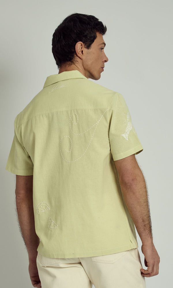 Native Youth RHODES REVERE SHIRT WITH EMBROIDERY DETAILS