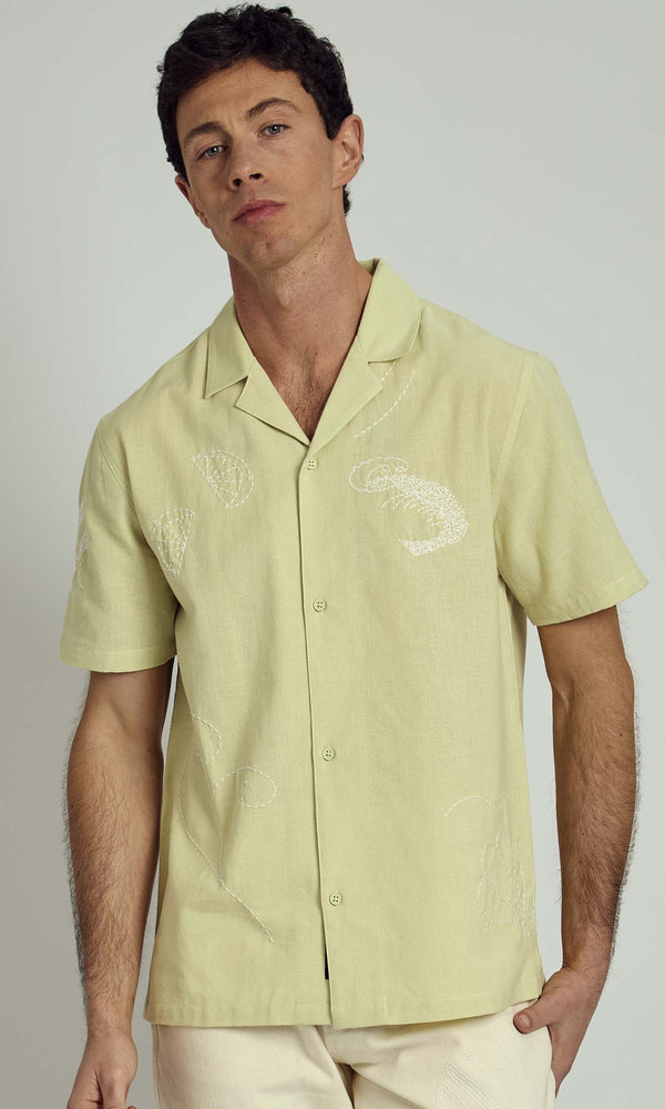 native youth RHODES REVERE SHIRT WITH EMBROIDERY DETAILS