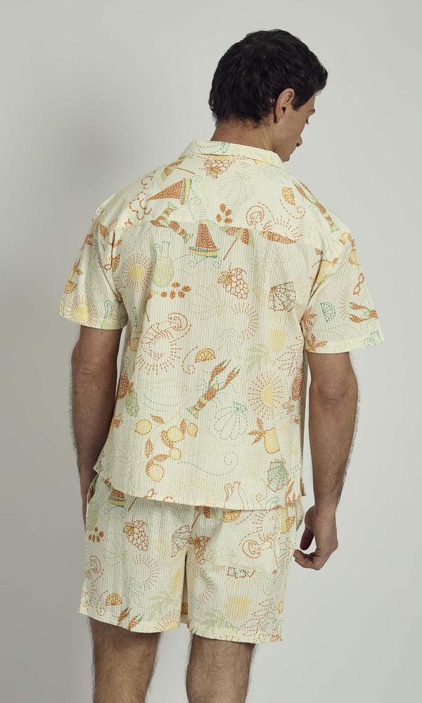 Native Youth SOLSTITCHERY BEACH PRINT RELAXED SHIRT IN MULTI