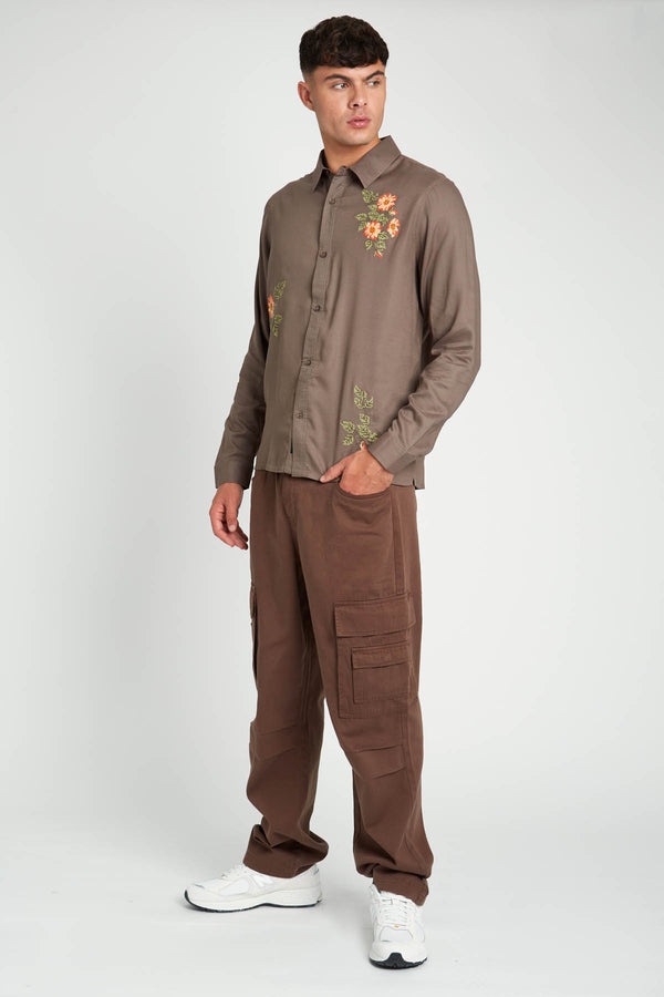 native youth STUBBS FLORAL EMBROIDERED ECOVERO VISCOSE SHIRT