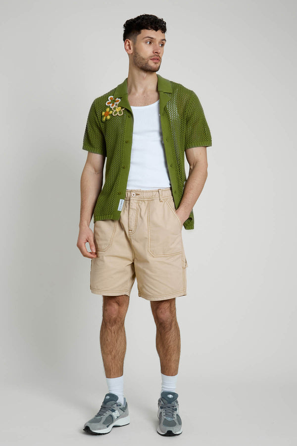 native youth SUTTER COTTON KNITTED SHIRT WITH FLORAL APPLIQUE