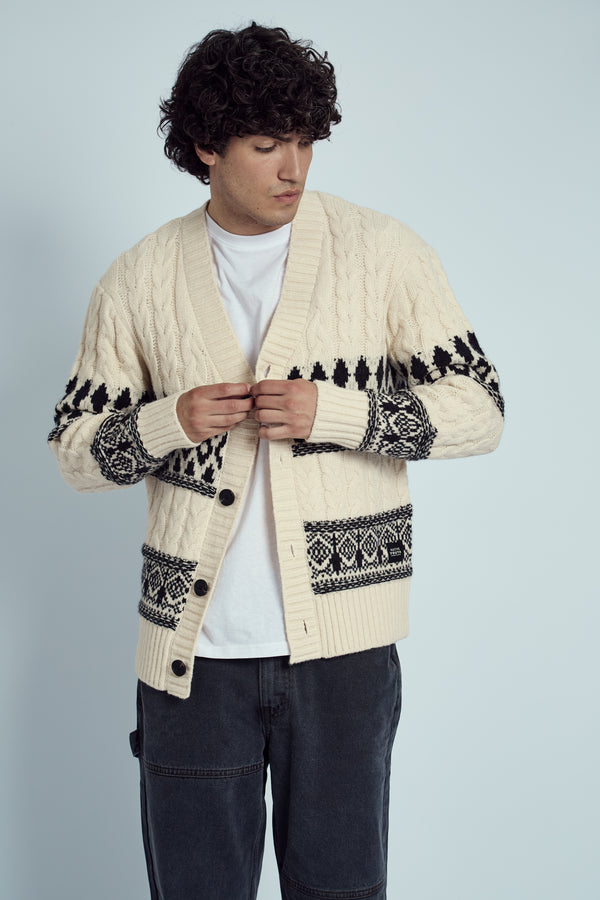 native youth TATUM RELAXED FIT FAIR ISLE KNITTED CHUNKY CARDIGAN