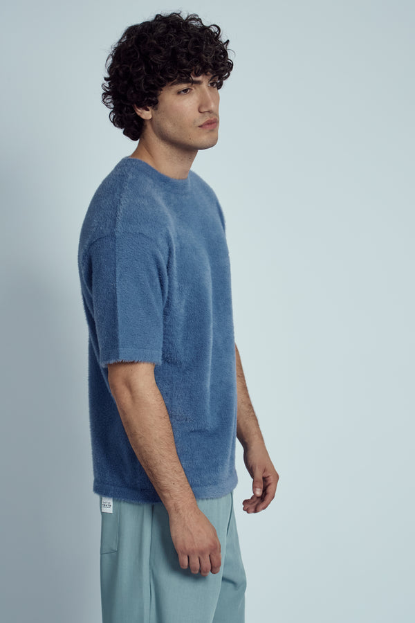 Native Youth TULLOCH SHORT SLEEVE JUMPER IN FLUFFY KNIT