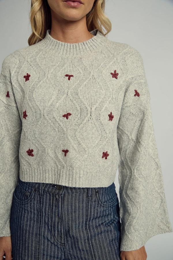 Native Youth VALERIE FLORAL APPLIQUE KNITTED JUMPER