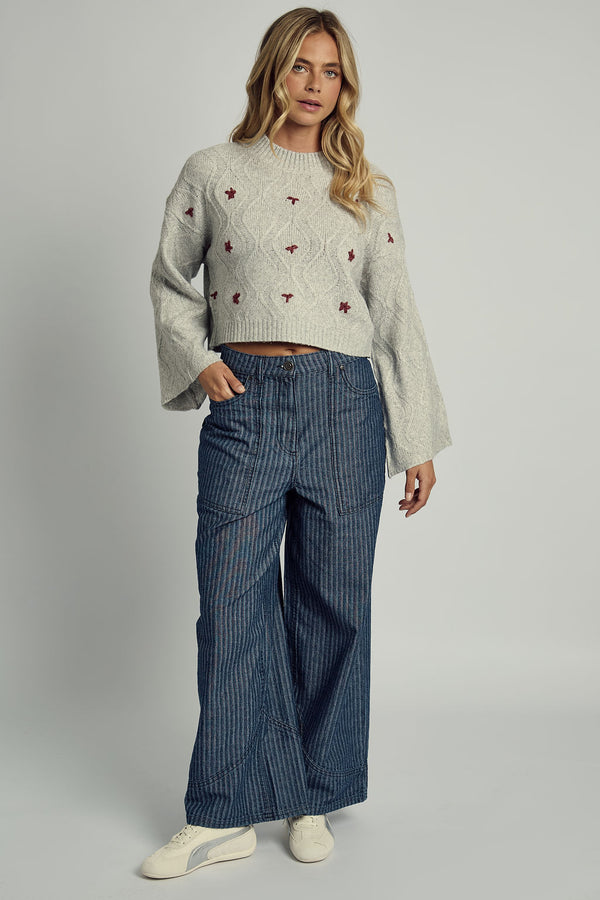 Native Youth VALERIE FLORAL APPLIQUE KNITTED JUMPER