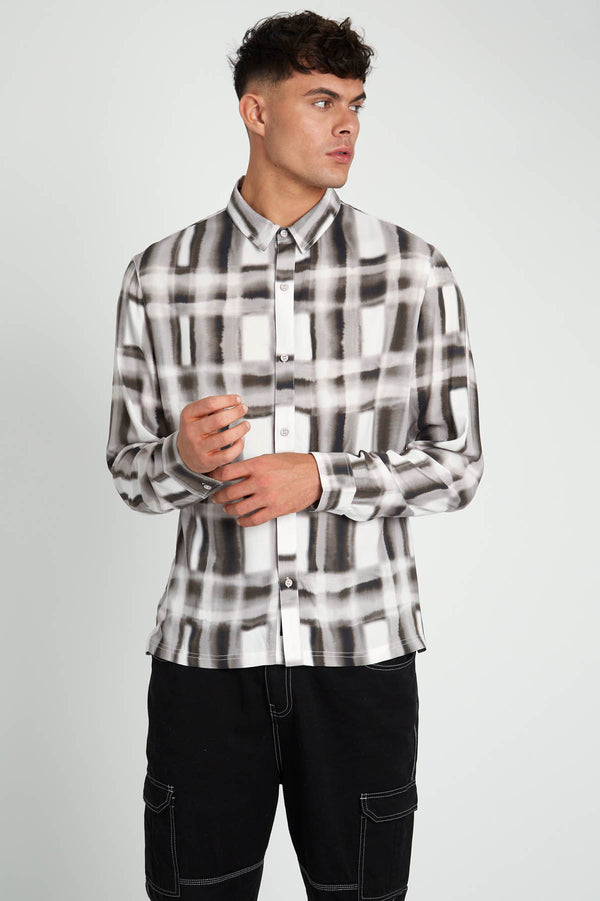 Native Youth WATERCOLOUR CHECK PRINTED ECOVERO SHIRT