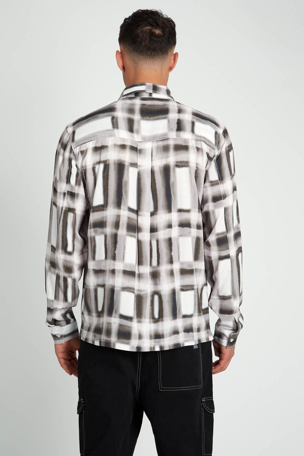 Native Youth WATERCOLOUR CHECK PRINTED ECOVERO SHIRT